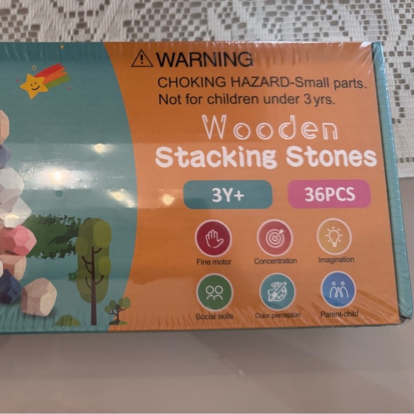 BRAND NEW WOODEN STACKING STONES BESTAMTOY - Picture 4 of 4